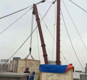  Hoisting of high-rise manual derrick mast