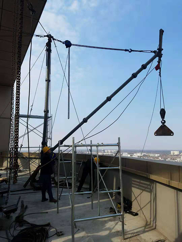  High rise hoisting and handling construction